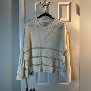Forever 21 White Sweater cropped & mesh